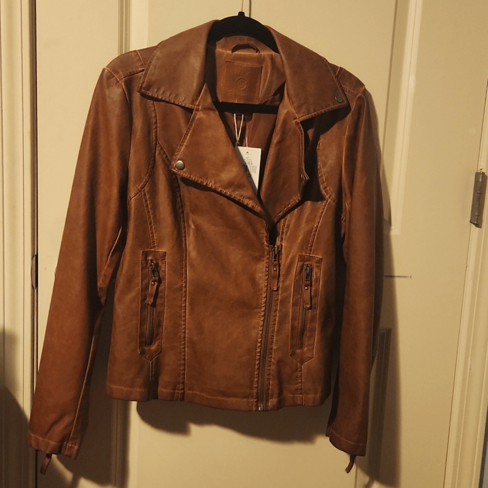 Max Studio NWT faux leather biker jacket